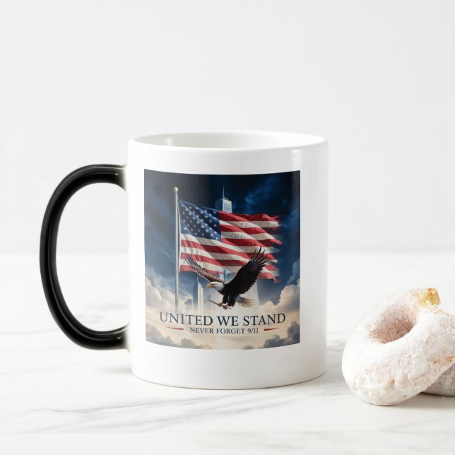 Taza Mágica Día del Patriota (Recuerdo del 11 de setiembre) (Con donut)