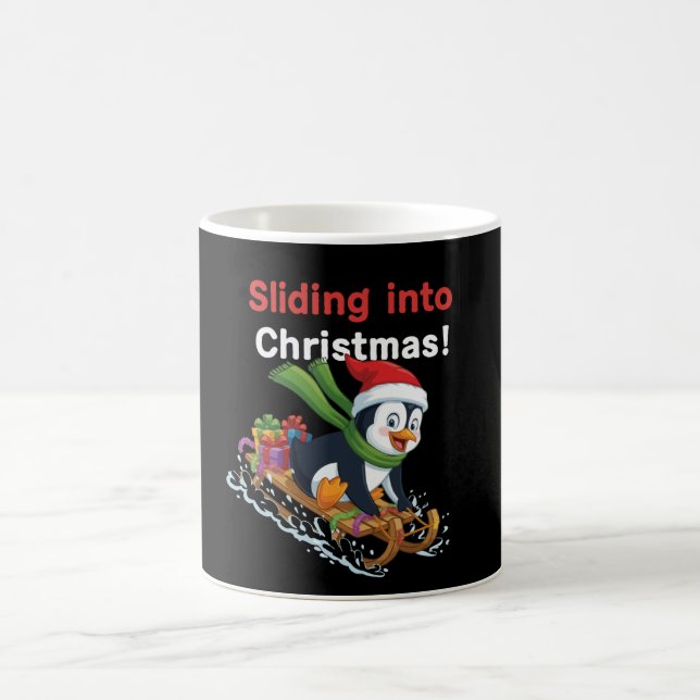 Taza Mágica Diapositivas divertidas en Navidades cutan penguín (Centro)