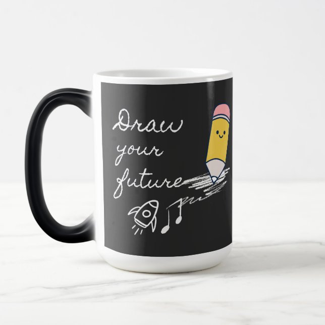 Taza Mágica Dibujar tu futuro - Diseño de lápiz motivacional (Izquierda)