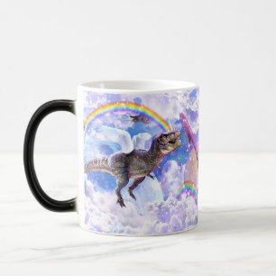 Taza Mágica Dinosaurio arcoiris unicornio