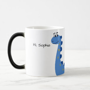 Taza Mágica Dinosaurio Azul Adorable - Nombre Personalizado So