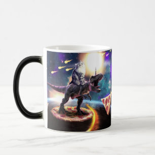 Taza Mágica Dinosaurio unicornio de cabalgatas en el espacio