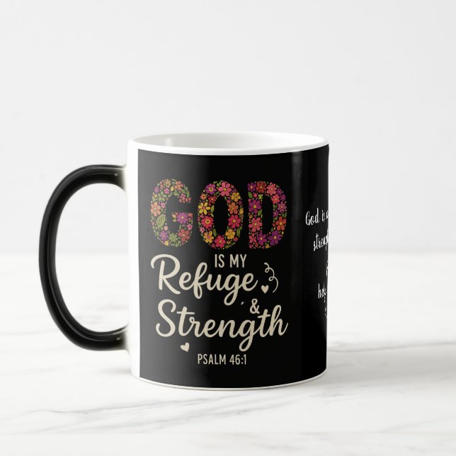 TAZA MÁGICA DIOS ES MI REFUGIO (Izquierda)
