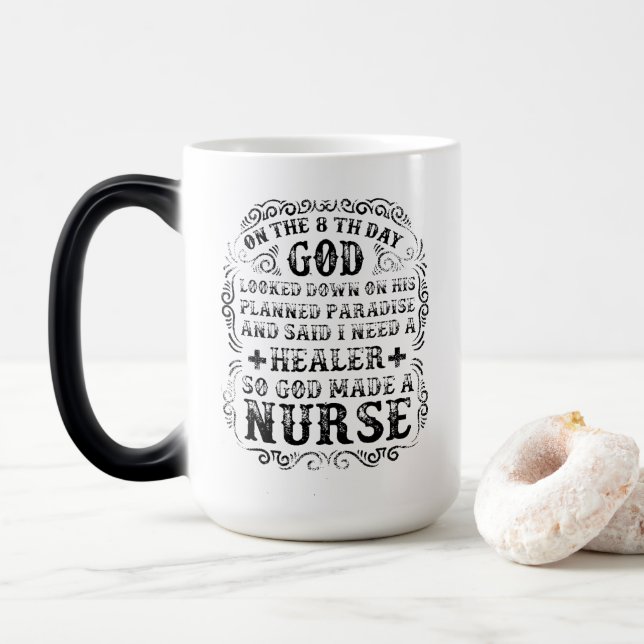Taza Mágica Dios hizo una enfermera (Con donut)