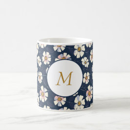 Taza Mágica Diseño azul y floral