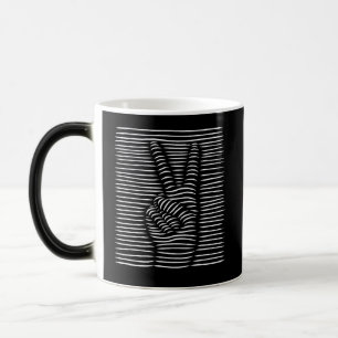 Taza Mágica Diseño de arte de línea de mano de paz