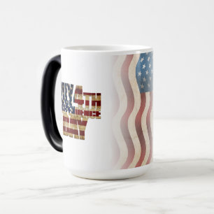 Taza Mágica Diseño de bandera patriótica del 4 de julio