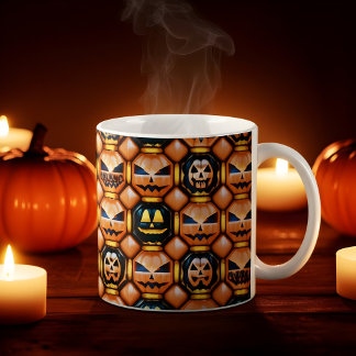Taza Mágica Diseño de cara de calabaza inflada de Halloween