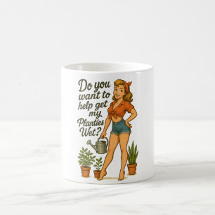 Taza Mágica Diseño de castigo de jardinero pin-up descarado