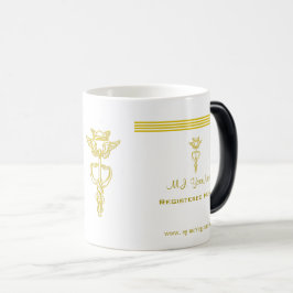 Taza Mágica Diseño de enfermería con estampados de oro y emble