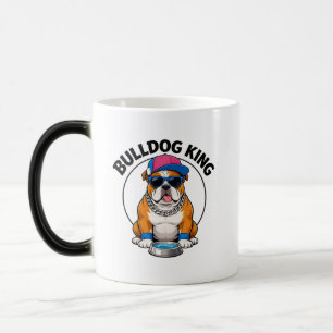 Taza Mágica Diseño de gafas de sol del rey Bulldog