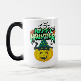 Taza Mágica Diseño de Halloween lindo con calabaza y gato negr