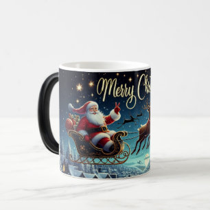 Taza Mágica Diseño de Mug Navidades de Santa Sleigh