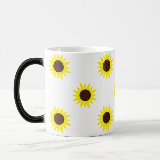 Taza Mágica diseño de mugre de girasol (Izquierda)