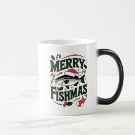 Taza Mágica Diseño de Navidades de pesca divertidos de Merry F