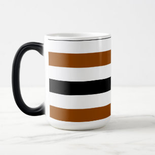 Taza Mágica Diseño de rayas marrones negras y blancas