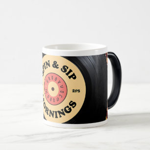 Taza Mágica Diseño de registros de vinilo nostálgicos