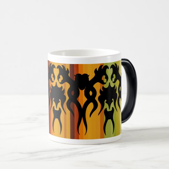 Taza Mágica Diseño de símbolos tribales de dragón (Anverso derecho)
