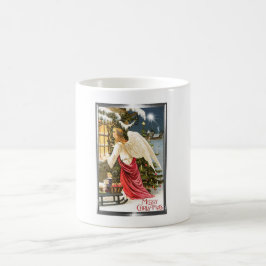 Taza Mágica Diseño del Ángel de Navidad Feliz Navidad Vintage