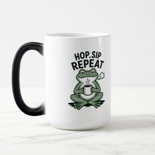 Taza Mágica Diseño Divertido de Rana y Café 'Salta, Bebe, Repi