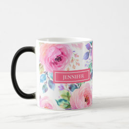 Taza Mágica Diseño personalizado de nombre boho floral al aman