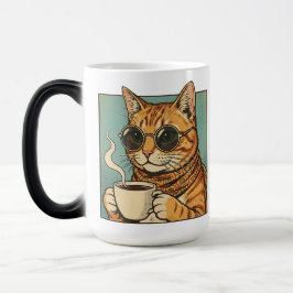 Taza Mágica Diseño Retro de Cool Cat Coffee para Amantes de lo