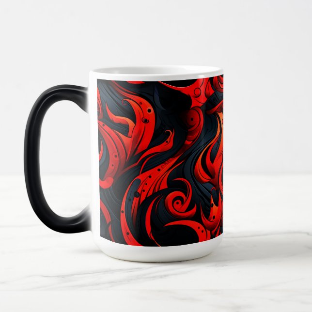 Taza Mágica Diseño rojo y negro (Izquierda)