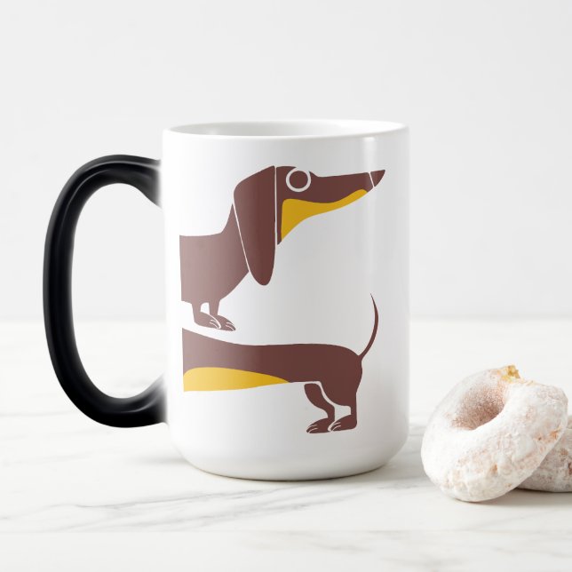 Taza Mágica Divertido dachshund lindo para padres de perros la (Con donut)