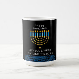Taza Mágica Divertido Feliz Hanukkah Lindo Azul Chanukah Único
