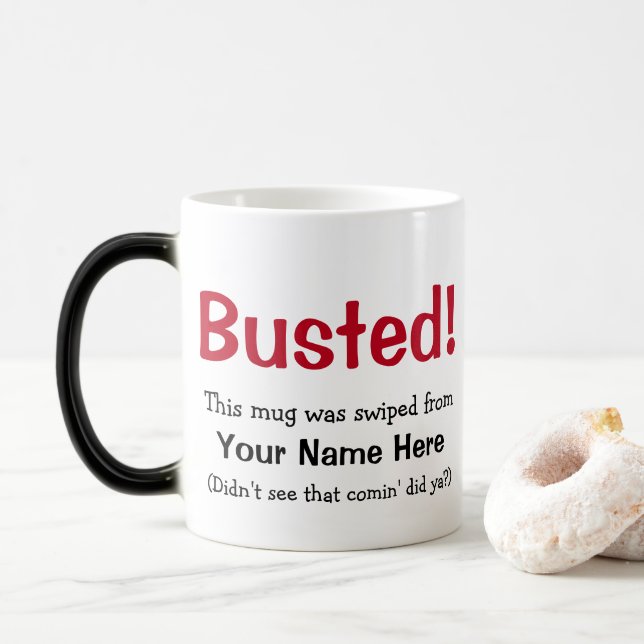 Taza Mágica Divertido mensaje aparente contra robo (Con donut)