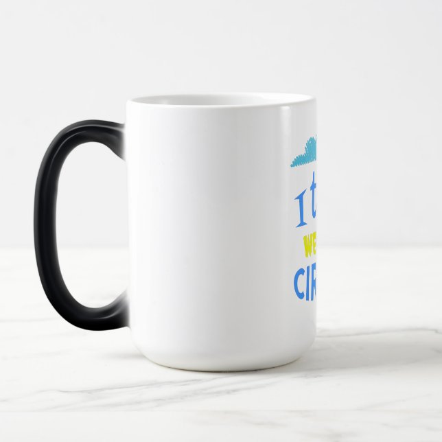 Taza Mágica Divertido meteorólogo regalo, tomo cirrus del clim (Izquierda)