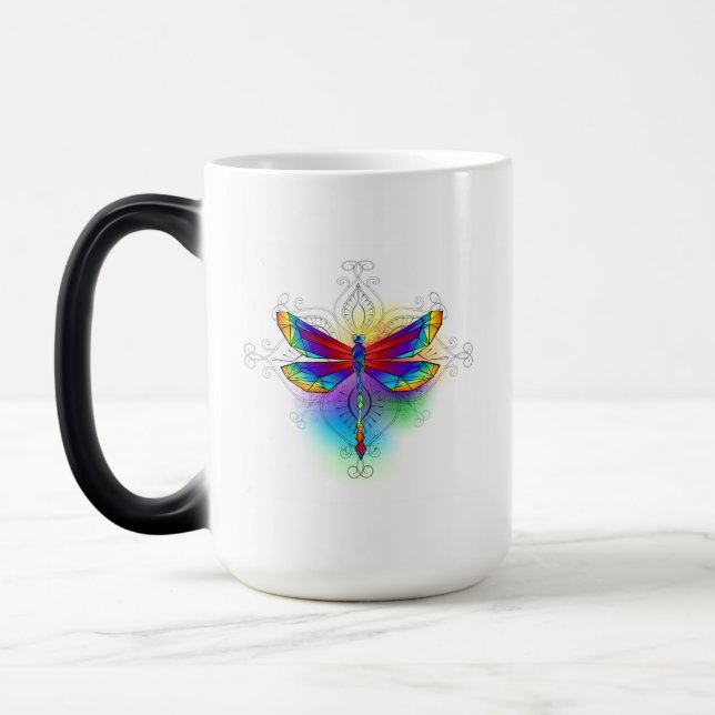 Taza Mágica Dragón poligonal arcoiris (Izquierda)