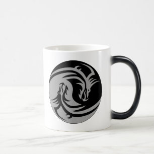 Taza Mágica Dragones tribales Yin Yang (personalizable)