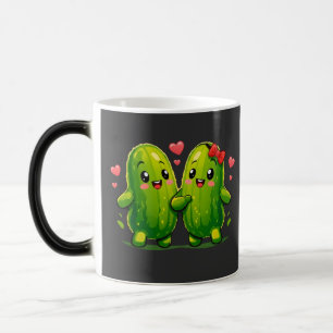 Taza Mágica Dulce Pareja de Pepinillos Divertidos Kawaii