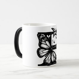 Taza Mágica E Alphabet black butterfly