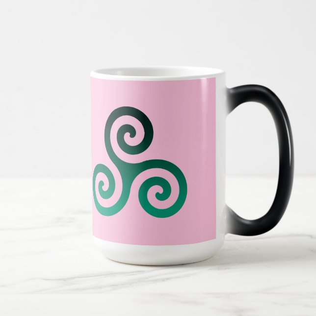 Taza Mágica El antiguo Pastel Verde Triskele Pastel Rosa (Derecha)