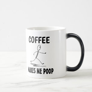 Taza Mágica El café me hace poop, café mug