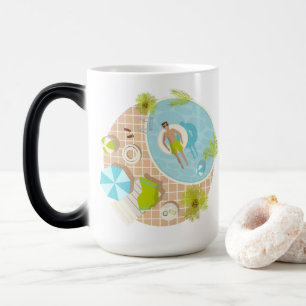 Taza Mágica El chico de la piscina en vacaciones de playa de v