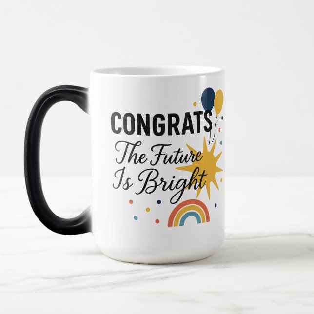 Taza Mágica El Futuro Es Brillante - Felicitaciones Mug (Izquierda)