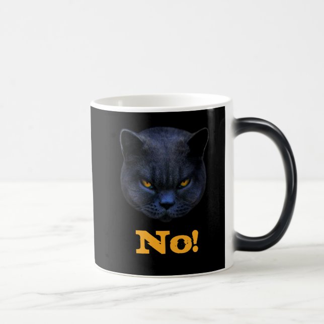 Taza Mágica El gato cruzado divertido dice no (Derecha)
