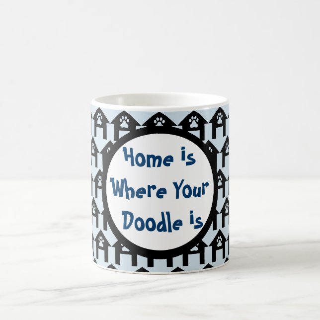 Taza Mágica El hogar es donde tu Doodle (Centro)