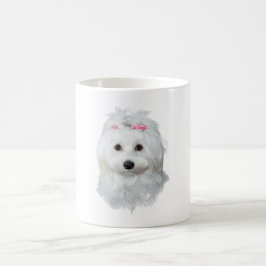 Taza Mágica El maltés de la elegancia fluffy de la belleza