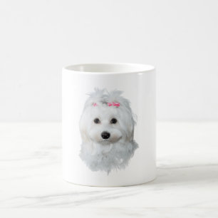 Taza Mágica El maltés de la elegancia fluffy de la belleza