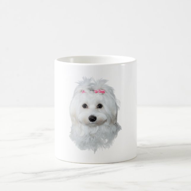 Taza Mágica El maltés de la elegancia fluffy de la belleza (Centro)