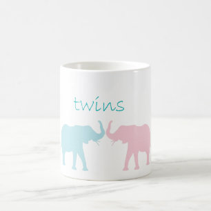 Taza Mágica Elefante Doble Rosa Y Azul