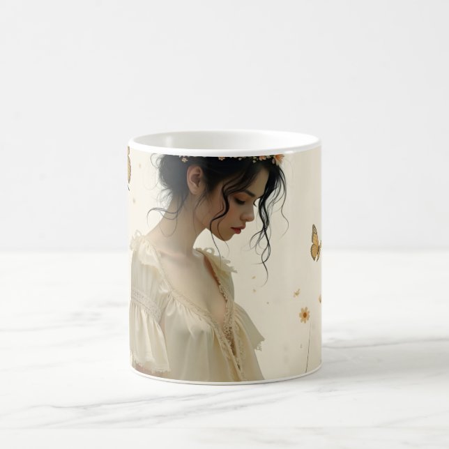 Taza Mágica Elegancia suave en una danza de mariposa (Centro)