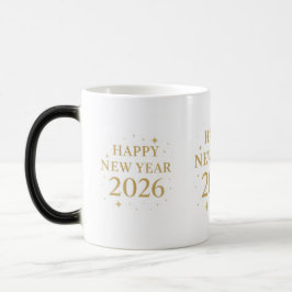 Taza Mágica Elegant Happy New Year 2026 Coffee Mug