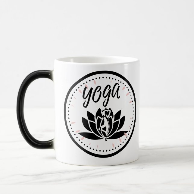 Taza Mágica Elegant Lotus Flower Yoga Pose Coffee Mug (Izquierda)
