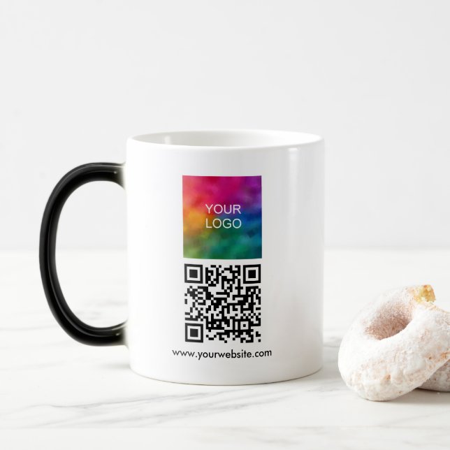 Taza Mágica Elegant Your Logo Custom QR Code Promotional (Con donut)