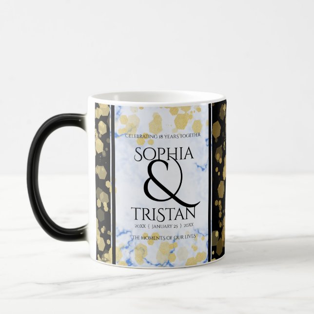 Taza Mágica Elegante 18º Aniversario del Boda de Porcelana (Izquierda)